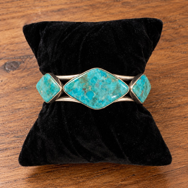 Sterling Silver Three-Stone Turquoise Cuff