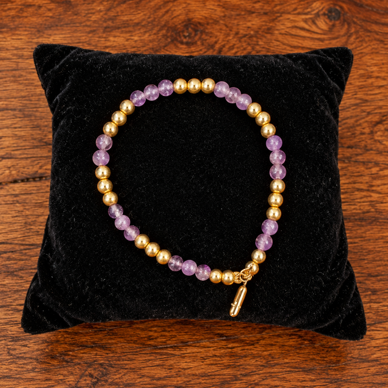 14K Beads and Amethyst bracelet