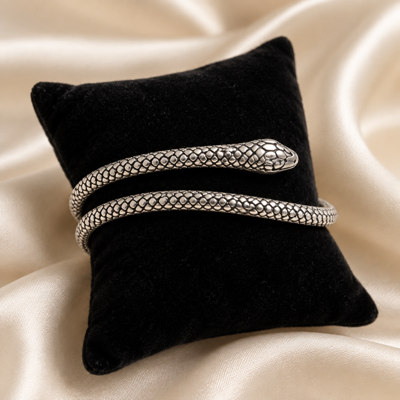 Sterling Silver Oxidized Snake Cuff