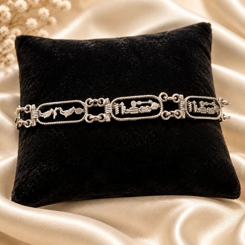 Vintage SS Egyptian Symbol Bracelet