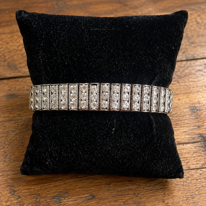 Art Deco Sterling Silver Paste Stone Bracelet