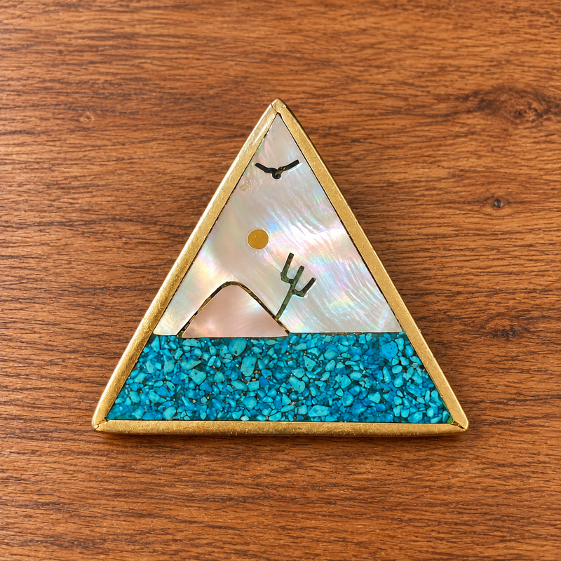 Vintage Zuni Sterling Silver Pin/ Pendant