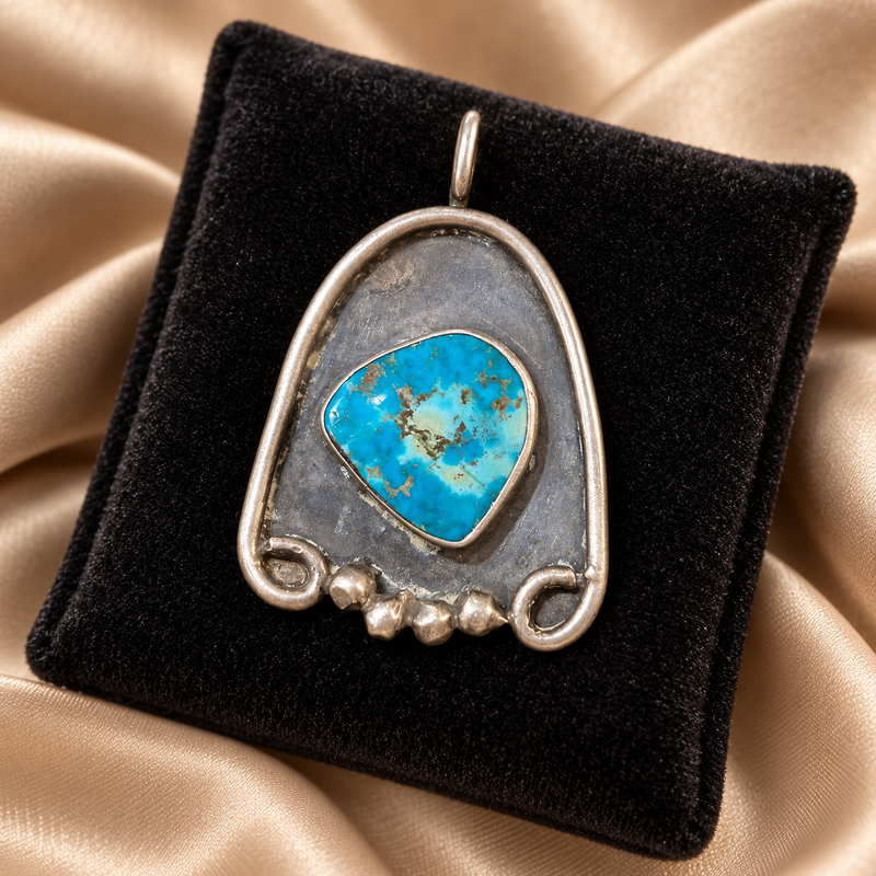 Vintage Sterling Silver and Turquoise pendant