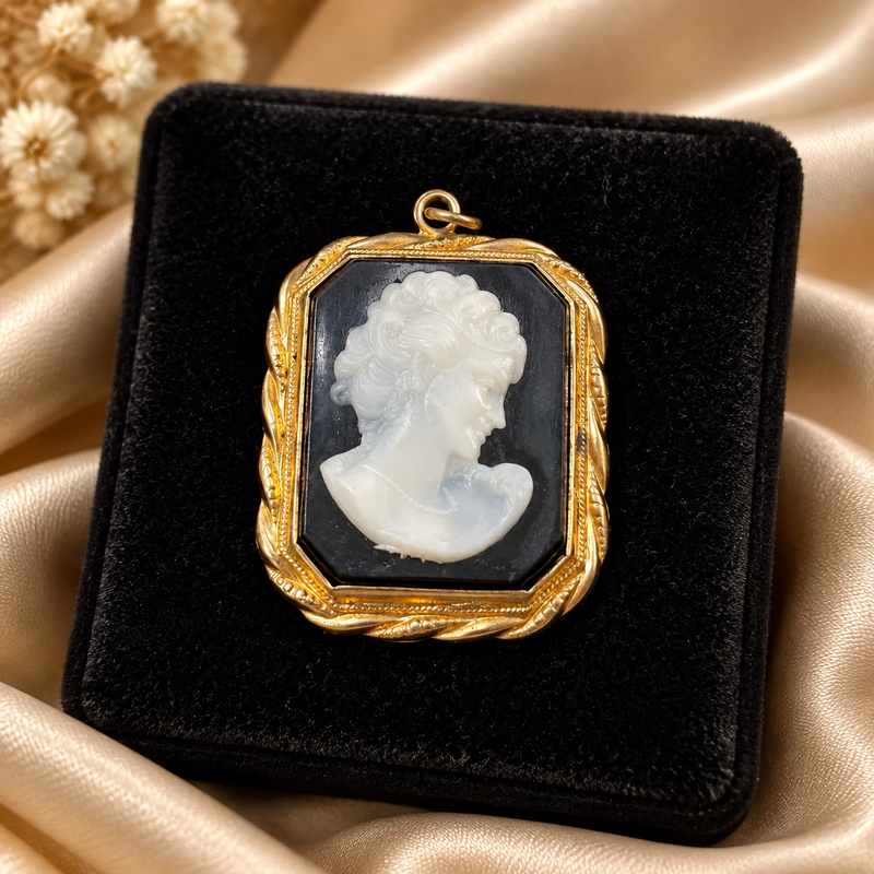 Victorian Gold filled Cameo Pendant 1 x 1 1/4