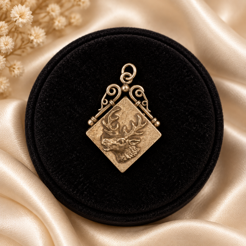 Victorian Gold Filled Elk Locket Pendant