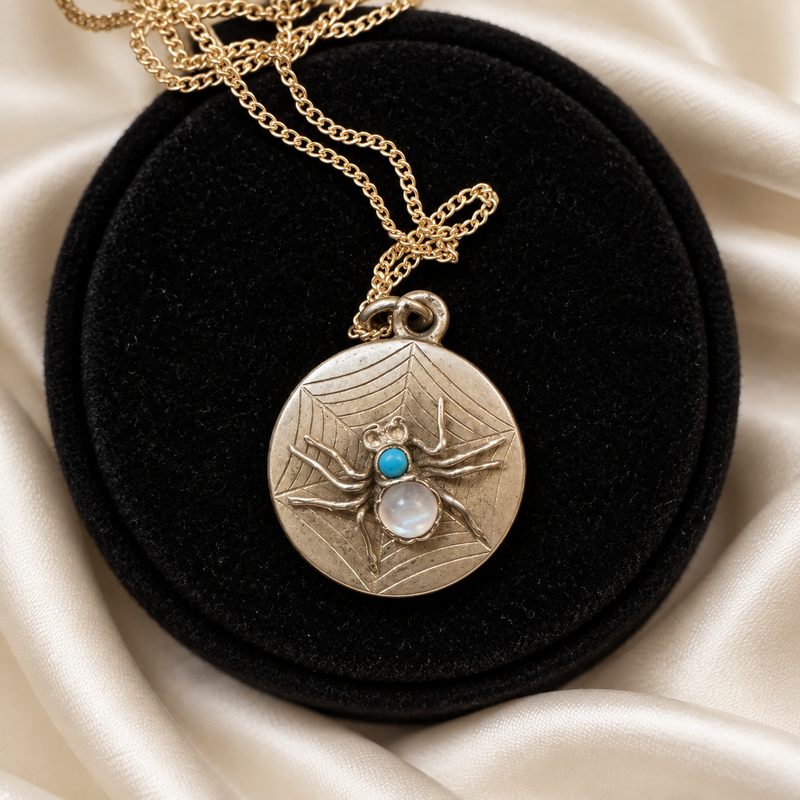 Victorian Gold Filled Spider Necklace