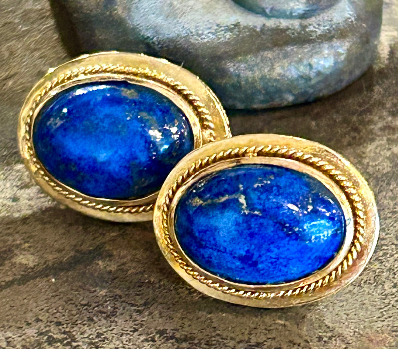 Vintage 14K Lapis earrings