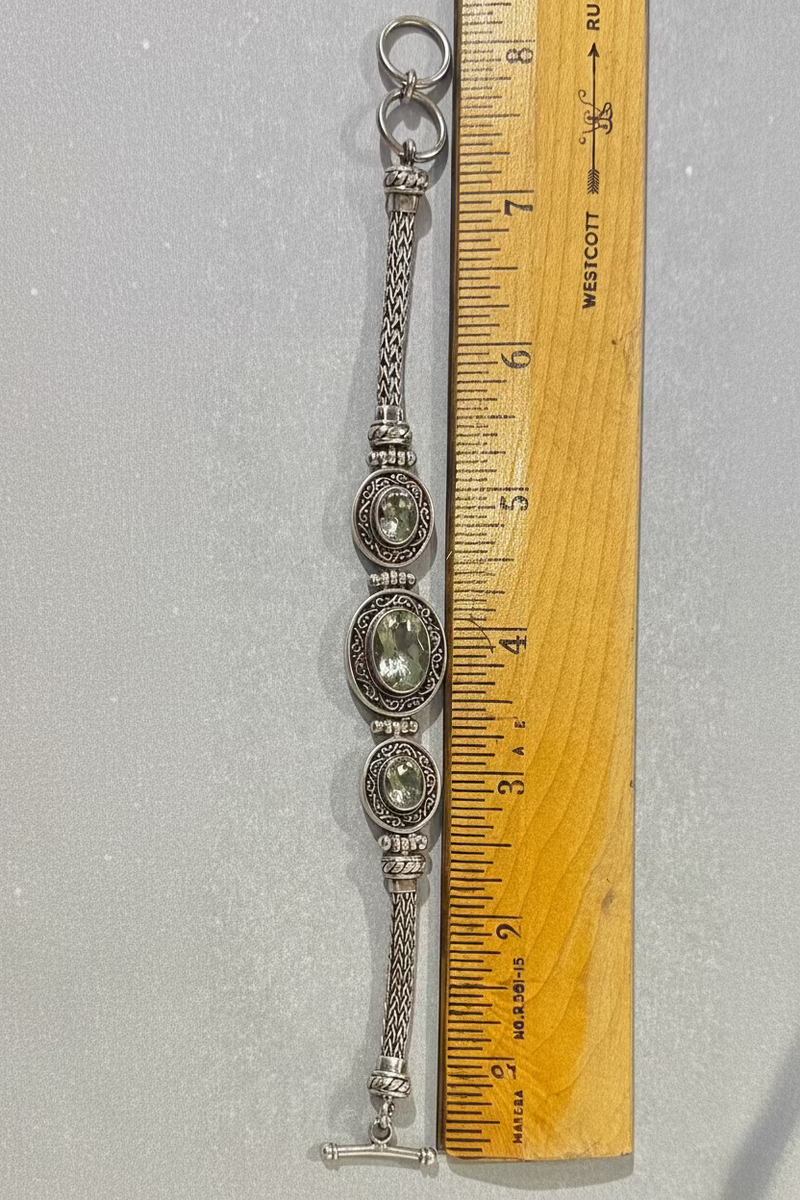 SS Prasiolite toggle Bracelet