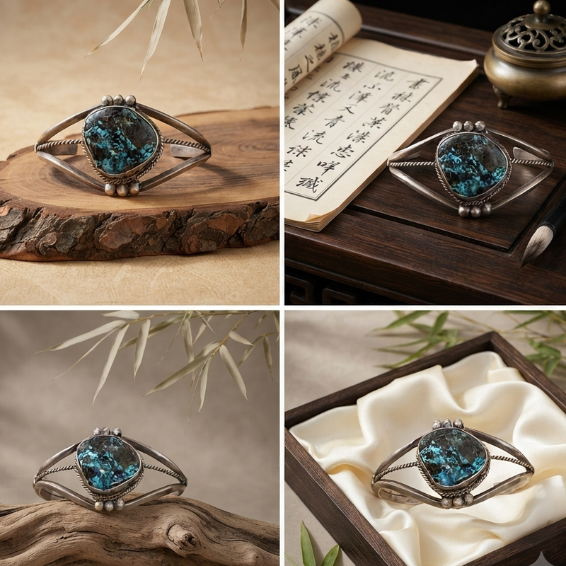 1950s Turquoise Navajo Silver Cuff Bracelet