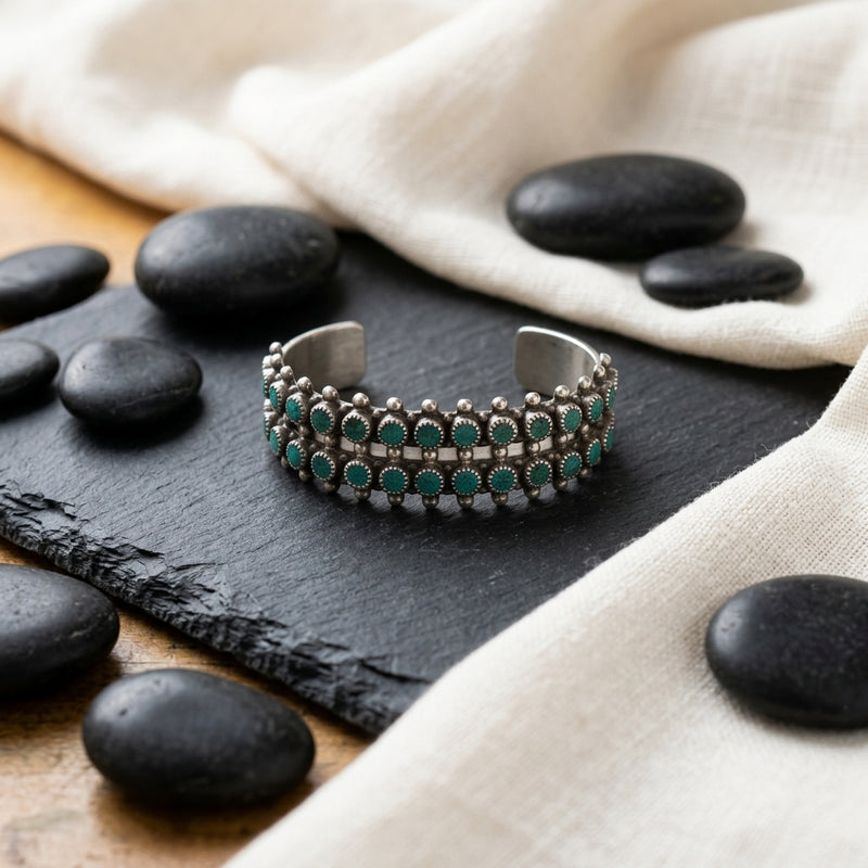 Sterling Silver American Indian Turquoise Cuff