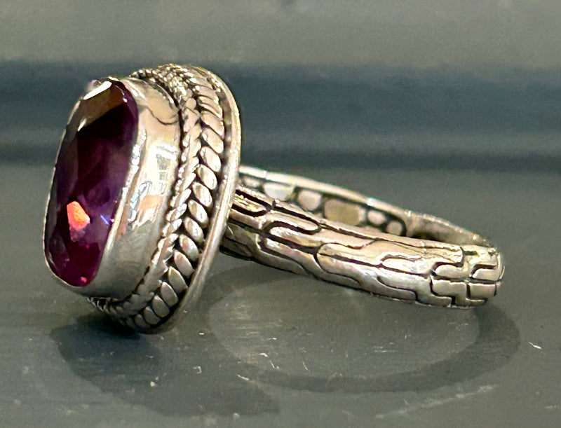 Sterling Silver Sarda Amethyst Ring – Size 7