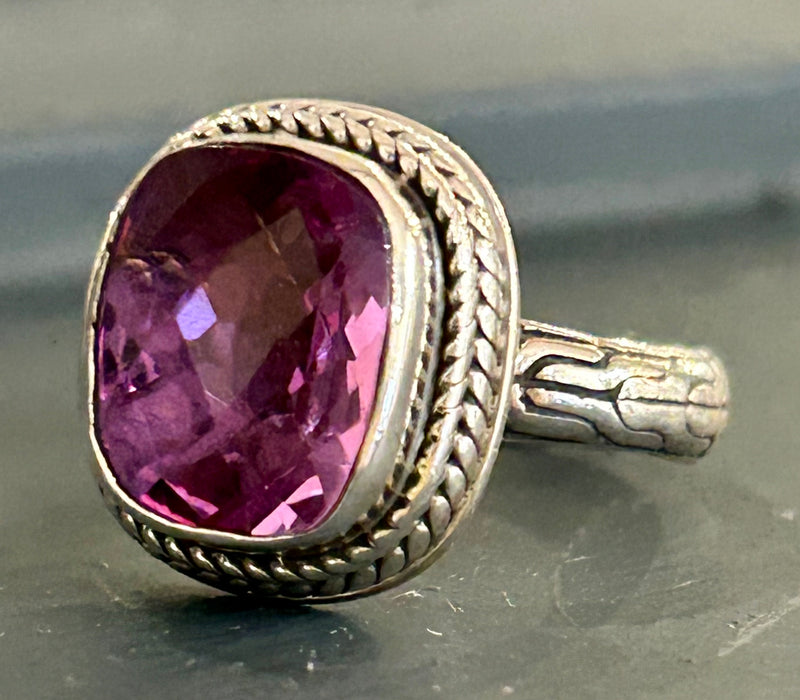 Sterling Silver Sarda Amethyst Ring – Size 7