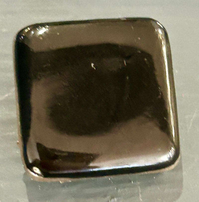 Victorian Black Stone Brooch – Antique Statement Pin 3/4” x 3/4”