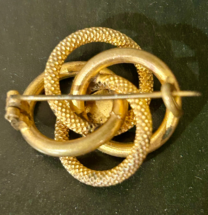Victorian Gold Filled Turquoise Brooch – Made in England