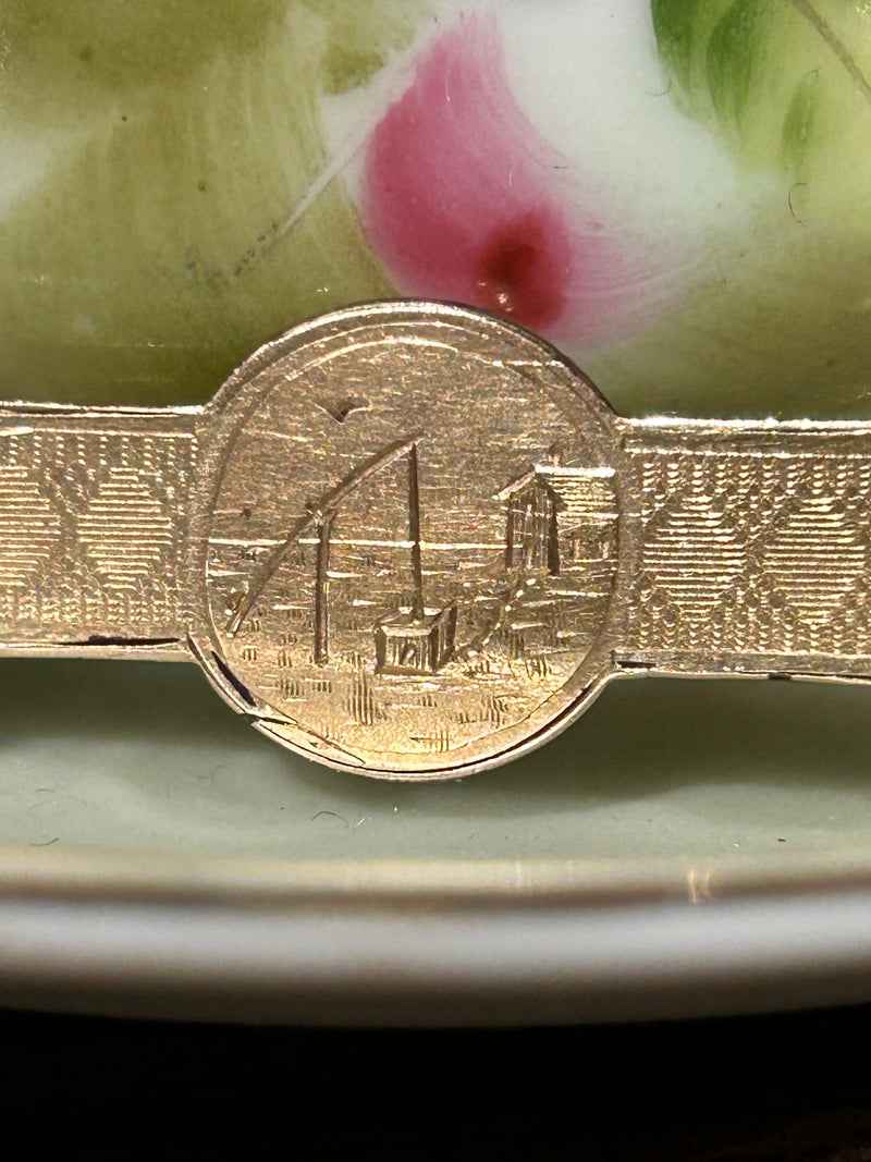 Victorian Gold Filled Etched Bar Pin Brooch