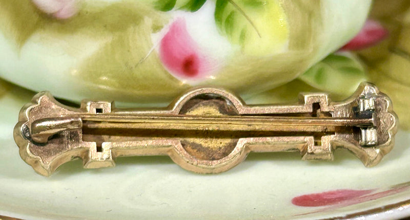Victorian Gold Filled Etched Bar Pin Brooch