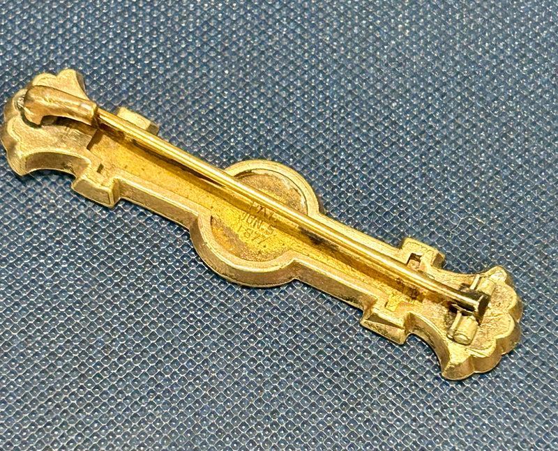 Victorian Gold Filled Etched Bar Pin Brooch