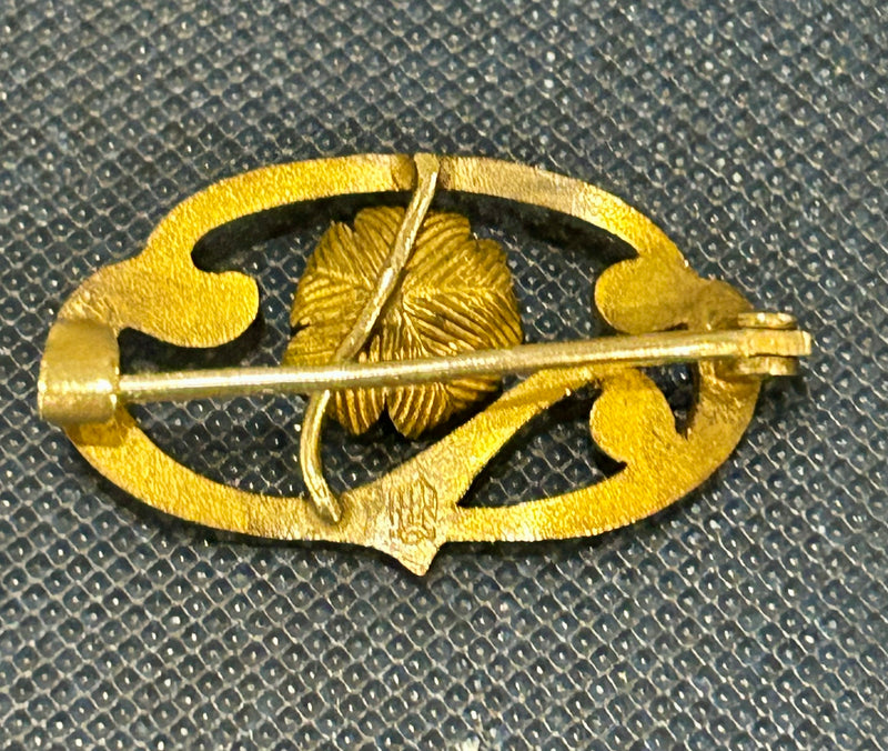 Victorian gold filled pin with flower and swirl detailing 1/2” x 1”*