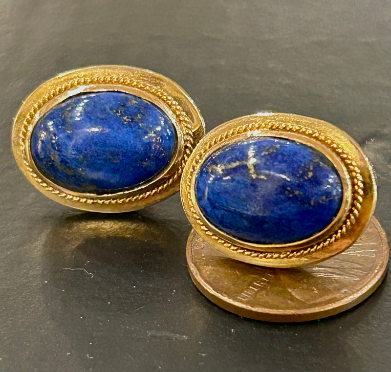 Vintage 14K Lapis earrings
