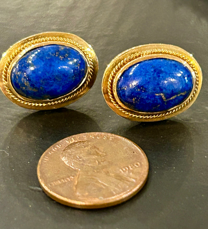 Vintage 14K Lapis earrings