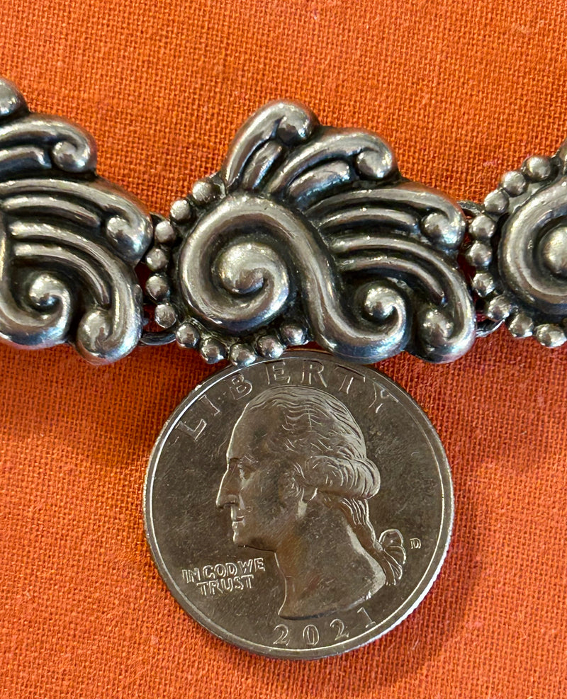 Sterling Silver Heavy Link Statement Bracelet.