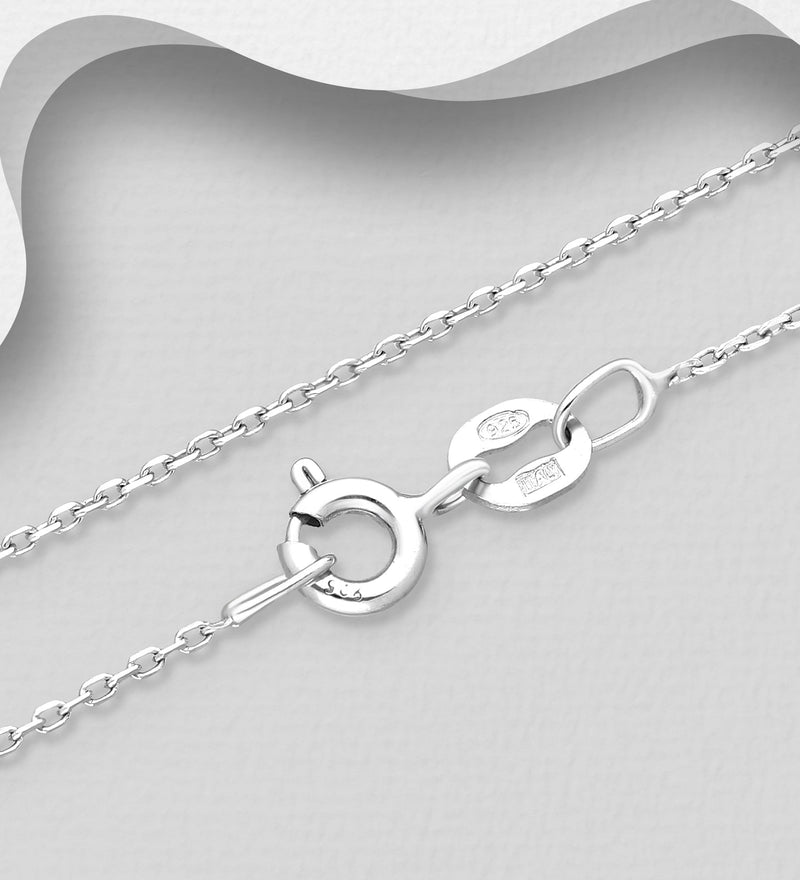 Sterling Silver Cable Chain 0.5mm, Made in Italy