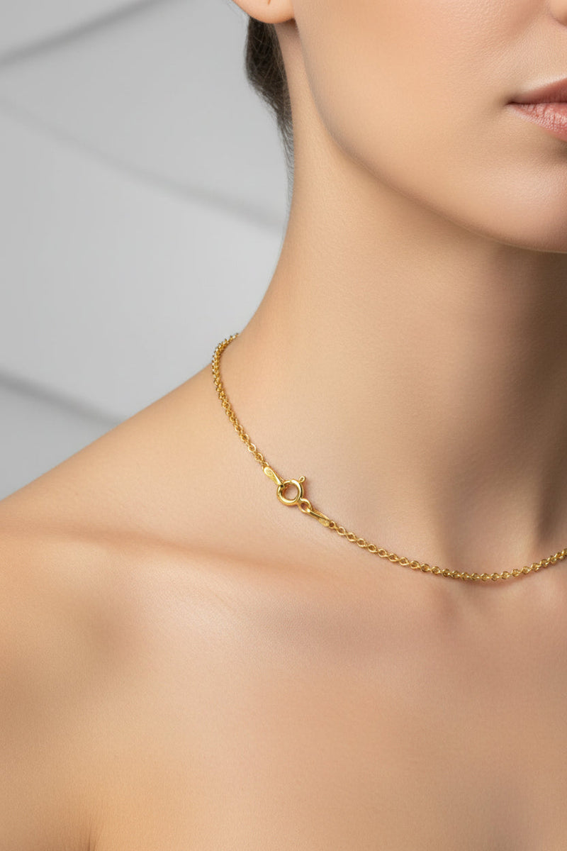 Sterling Silver Rollo Chain 1.5mm, Plated with 0.25 Micron 18K Yellow Gold, Made in Italy