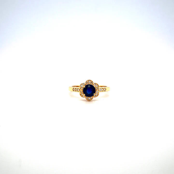 Sapphire Bloom Ring – 18K Gold