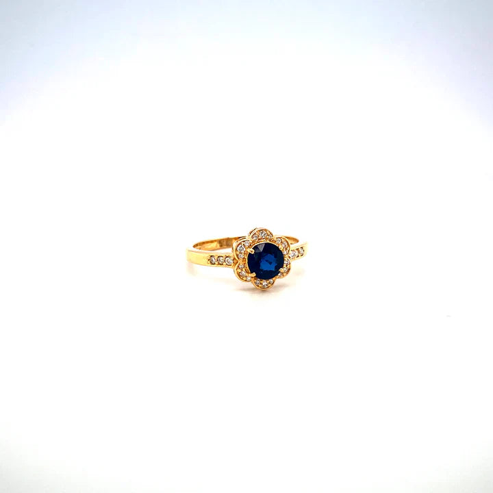 Sapphire Bloom Ring – 18K Gold