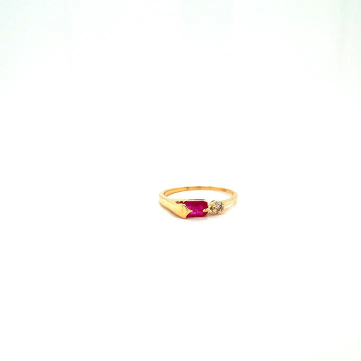 Ruby Radiance Ring – 14K Yellow Gold
