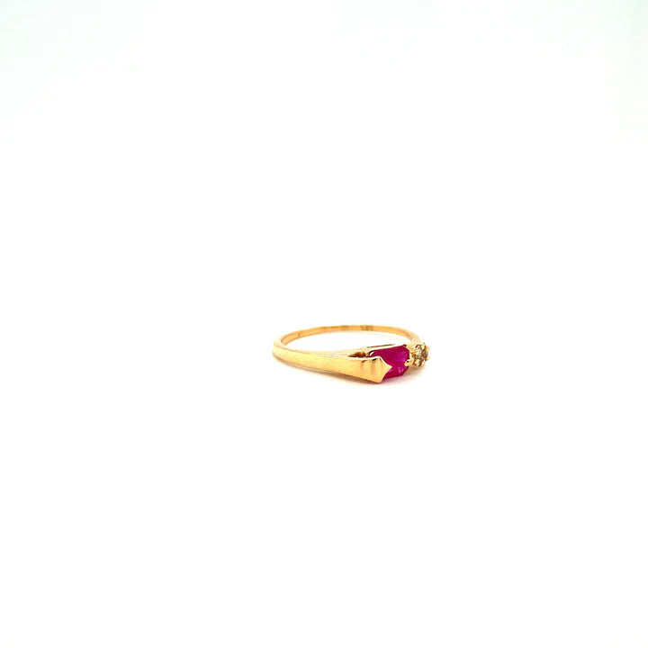 Ruby Radiance Ring – 14K Yellow Gold