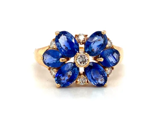 Sapphire Bloom Ring – 18K Gold