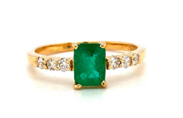 Emerald Classic Ring – 18K Yellow Gold