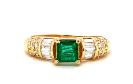 Emerald Glow Ring – 14K Yellow Gold
