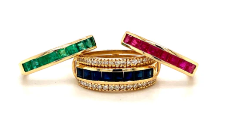 Multi Color Changeable Ring – 14K Yellow Gold