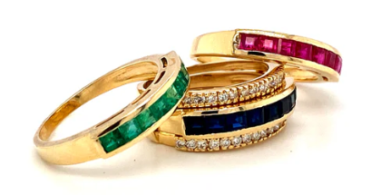 Multi Color Changeable Ring – 14K Yellow Gold