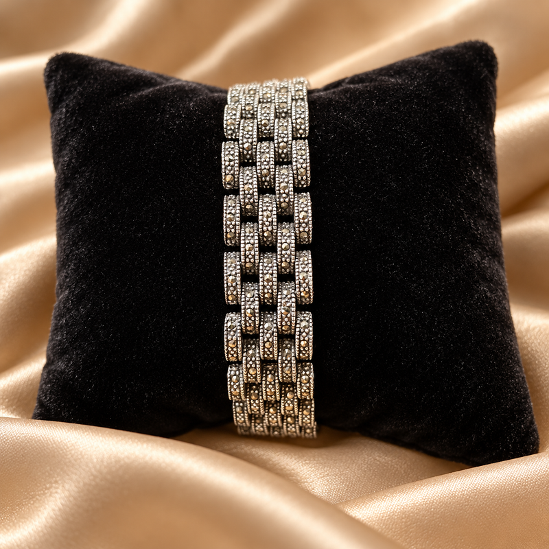 Vintage Sterling Marcasite Bracelet
