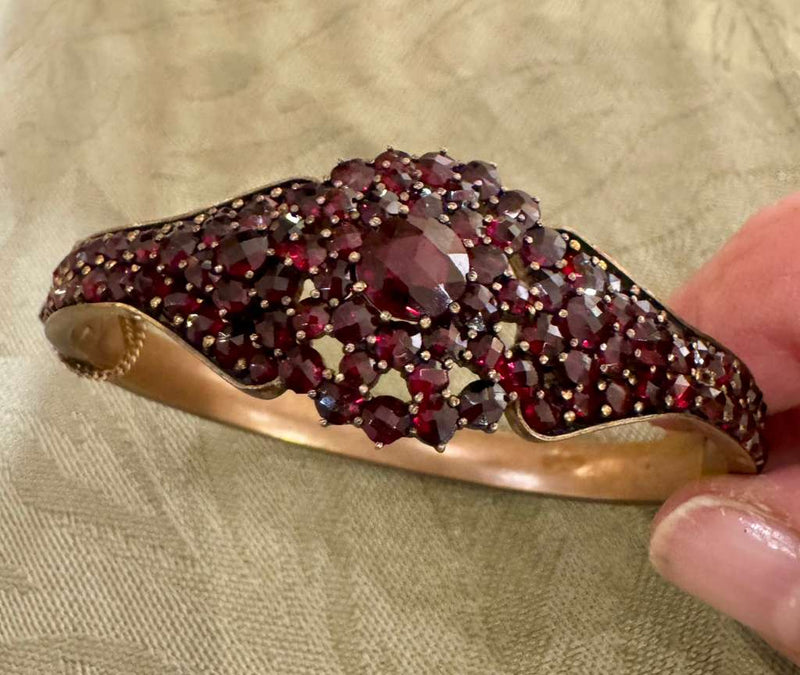 Victorian gold filled garnet bracelet