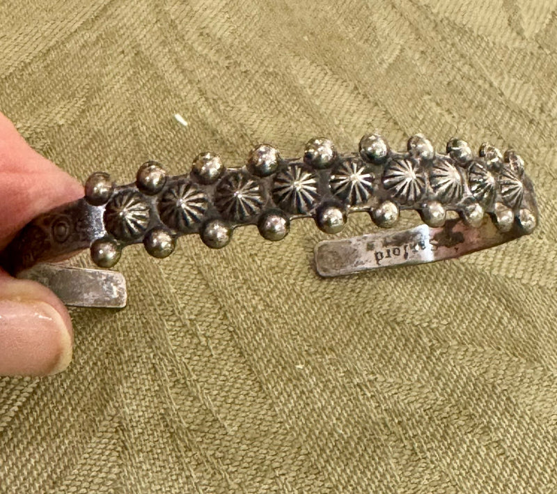 Sterling silver petit point cuff