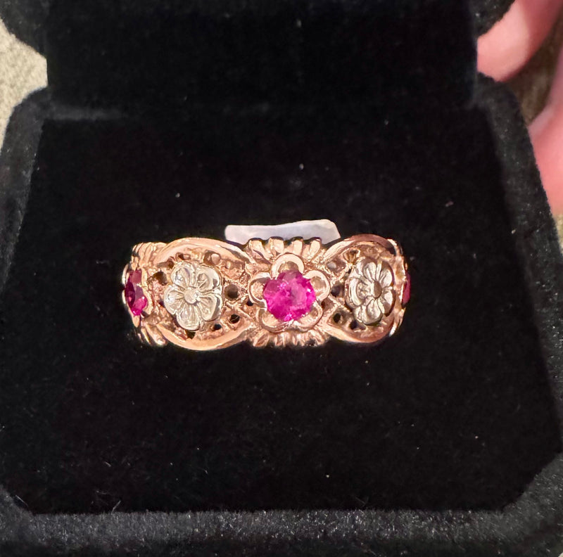 14K Rose gold Ruby band