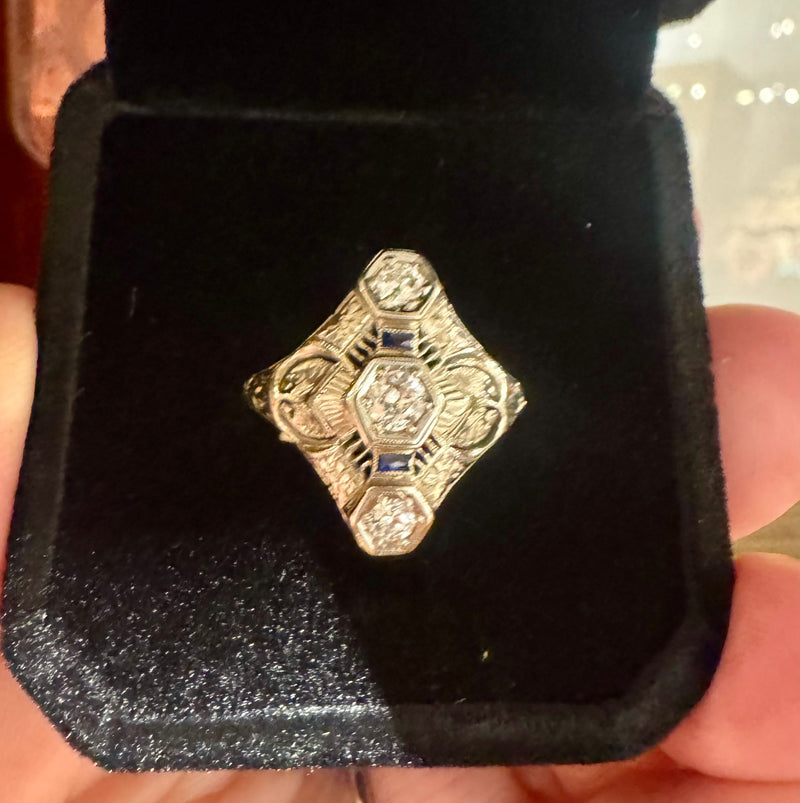 18K diamond filigree/Sapp Ring