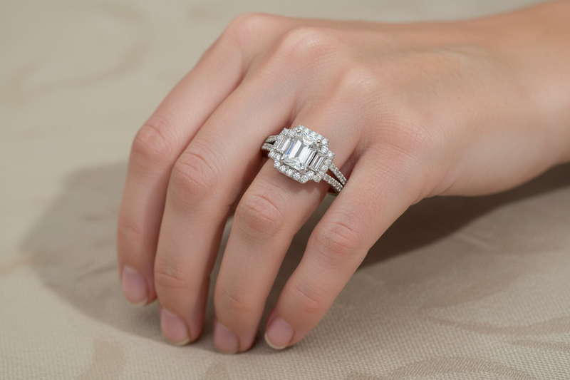 SS Aqua CZ Ring