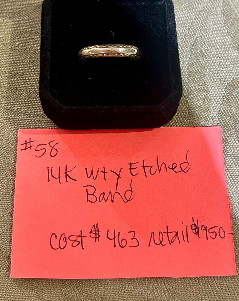 14K Wty Etched Band