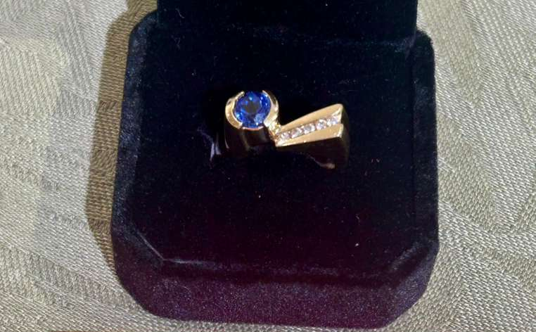 14K Sapphire And Diamond Ring
