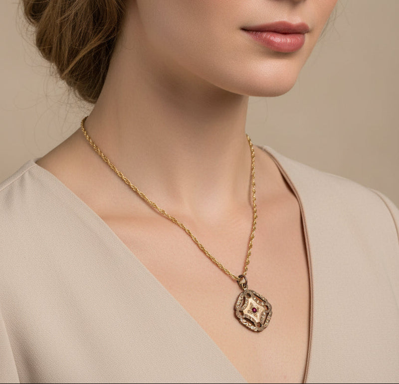 Vict. Pendant on Gold Chain