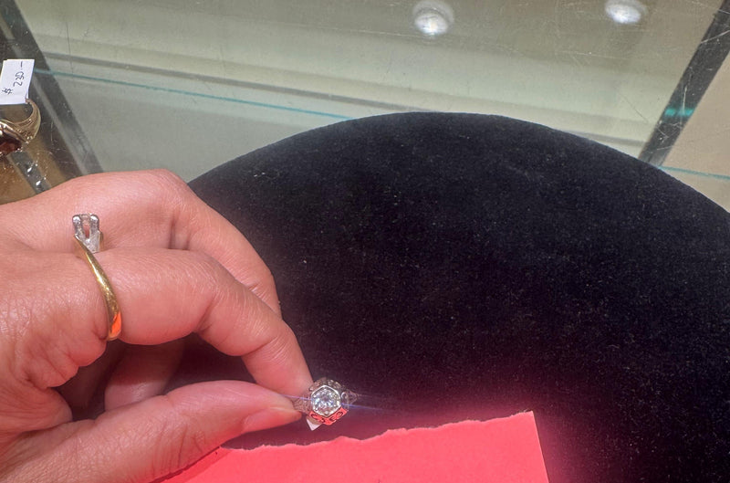 18K 0.51CT Filigree diamond ring
