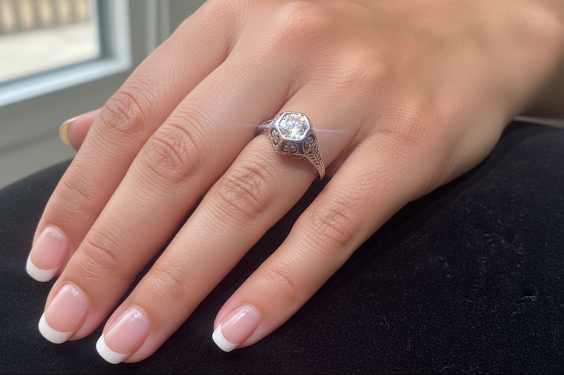 18K 0.51CT Filigree diamond ring