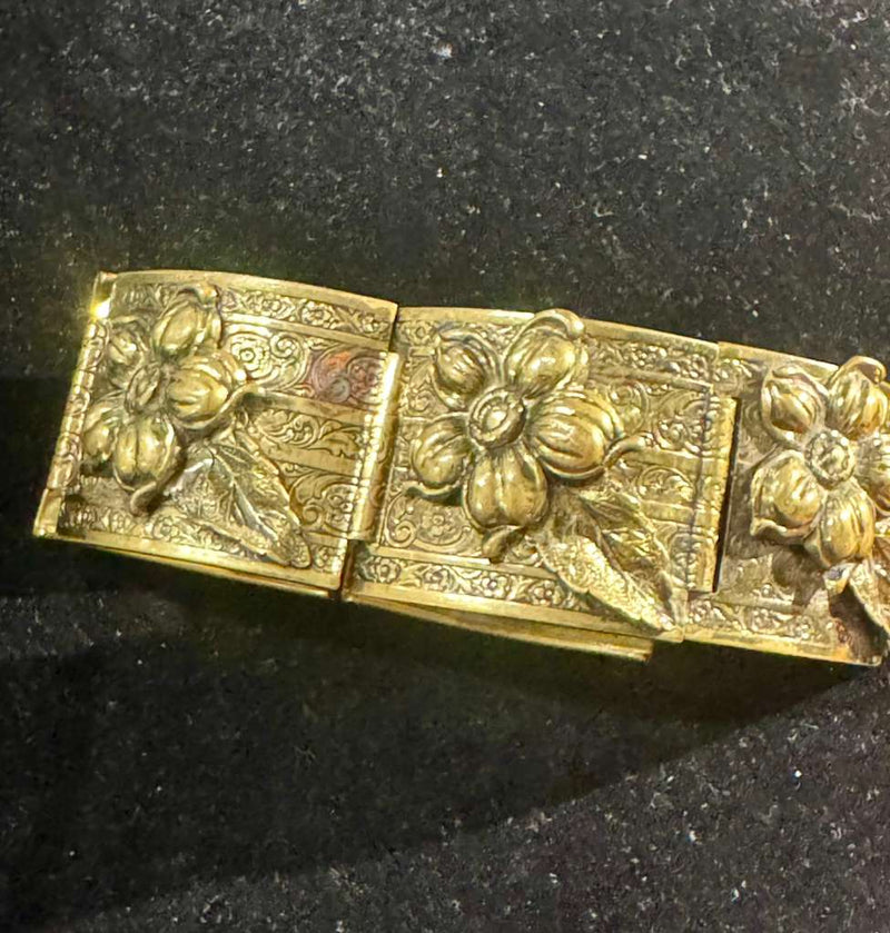 Brass flower bracelet