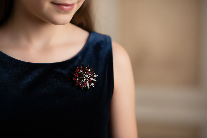Victorian Garnet Star Pin