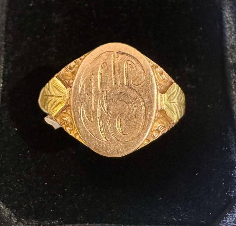Vintage 10K Signet Ring two tone
